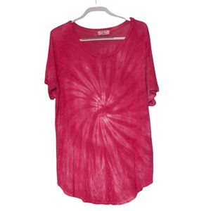 Zenana Hot Pink Spiral Tie Dye Tunic - Free Gift Included!